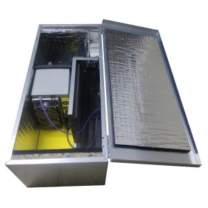 Soundproofed Aluminum enclosure with fan, Asic noise reducer